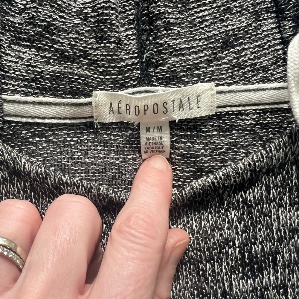 Aeropostale Black and White Cowl Neck Sweater Hoodie. Airy w beautiful accent - Picture 6 of 15